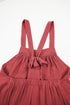 Boho Casual Knotted Back Strap Cotton Bib Front Wide Leg Jumpsuit